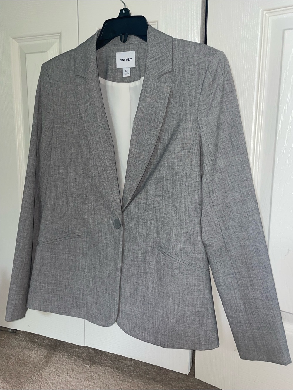 Nine West Light Gray Single-Button Women's Blazer